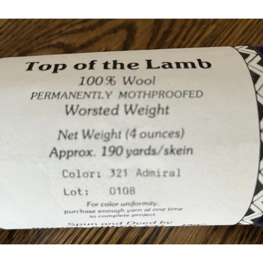 Brown Sheep Co Inc Top Of The Lamb 100% Wool 190 Yards Color 321 Admiral Blue - Picture 4 of 5